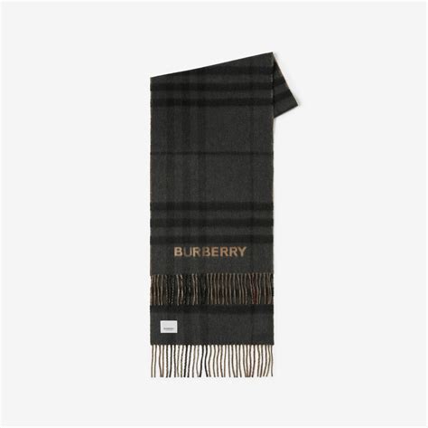 Contrast Check Cashmere Scarf in Archive beige/black 